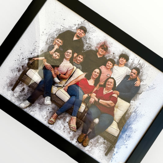 Ilustración Personalizada Clásica Con Marco Incluido | 8x10 (Con Marco 5x7 de Regalo)