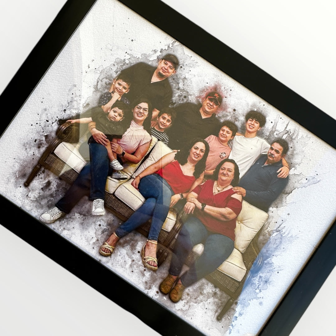 Ilustración Personalizada Clásica Con Marco Incluido | 8x10 (Con Marco 5x7 de Regalo)