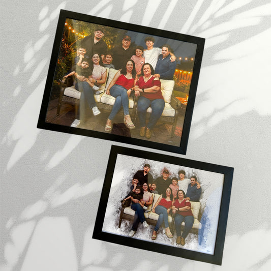 Ilustración Personalizada Clásica Con Marco Incluido | 8x10 (Con Marco 5x7 de Regalo)